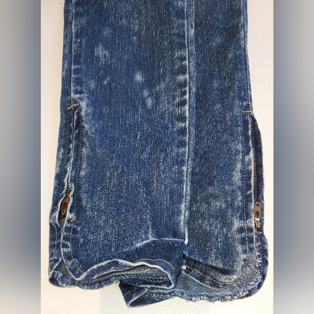 Inked & Faded 5 Pocket Stretch Skinny Jeggings with Zippers on Ankles Pre-owned - Picture 6 of 8